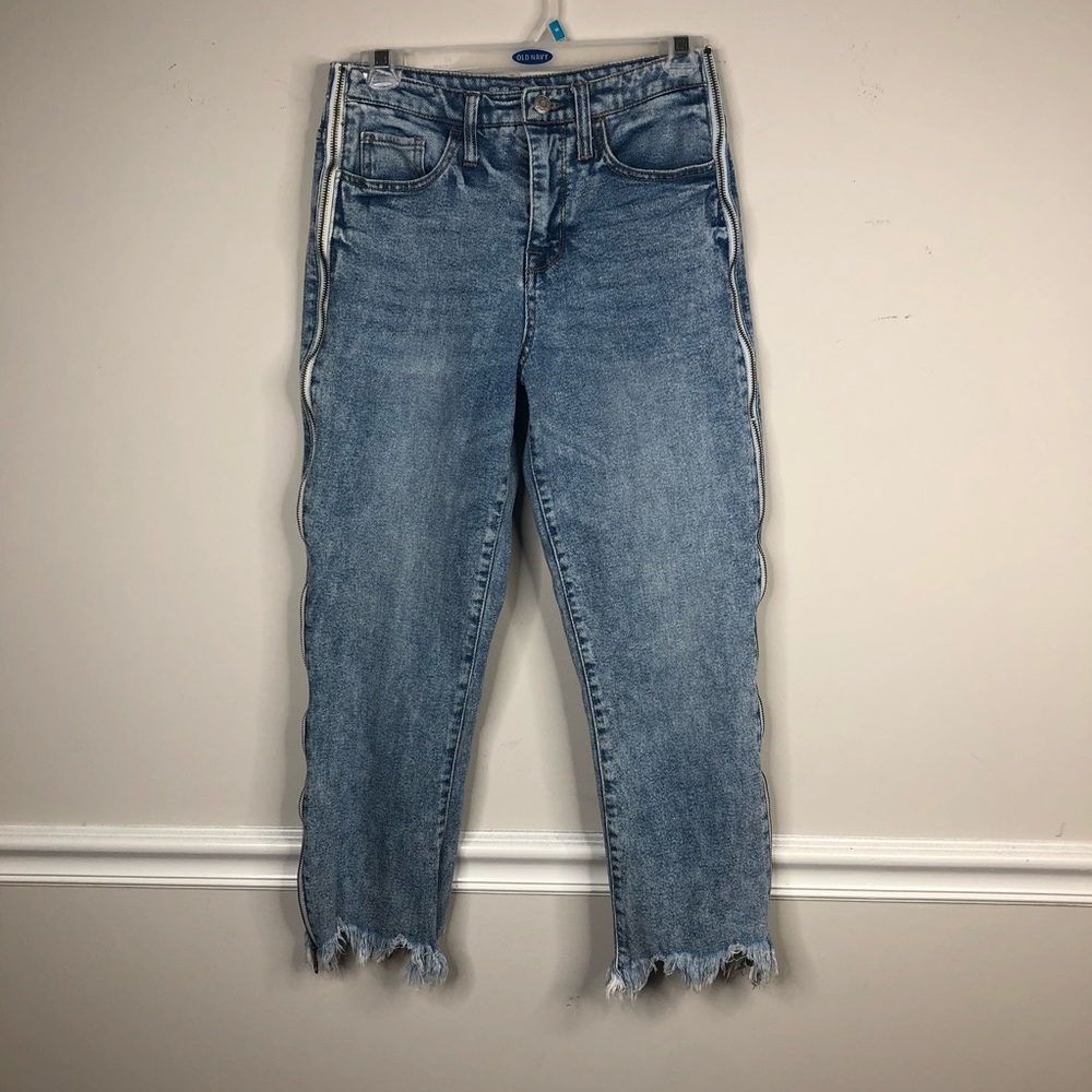 Wild fable side zipper raw hem jeans size 2
